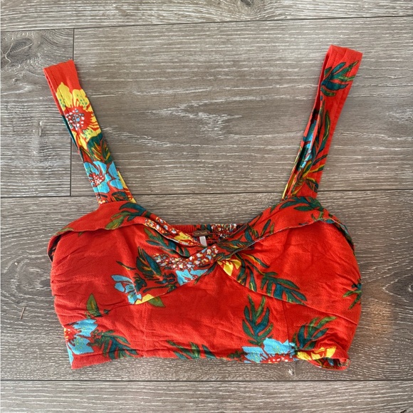 Free People Floral Orange Red Floral Two-Piece Set - Picture 2 of 8